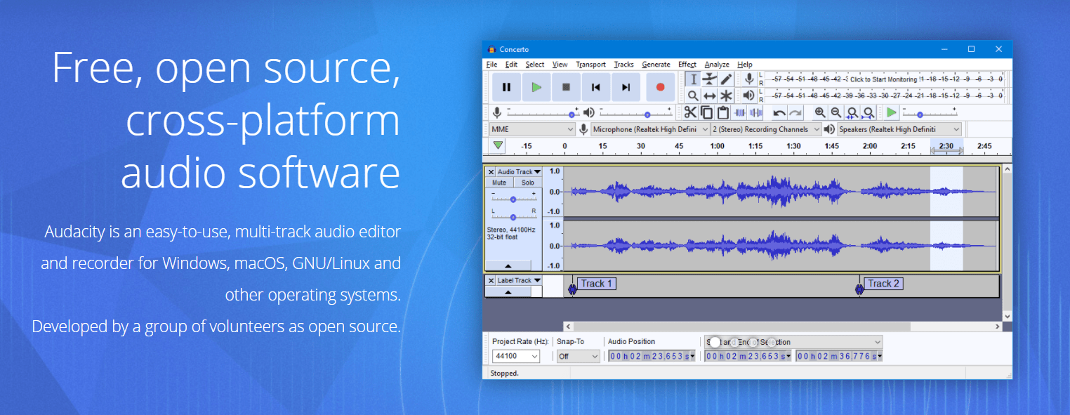 audacity for mac two microphones