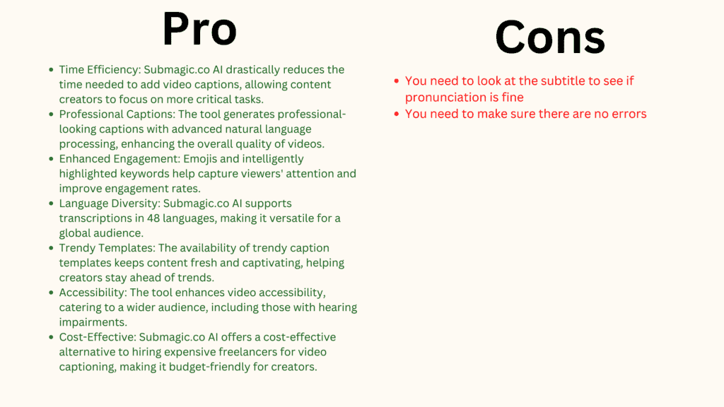 pros and cons submagic